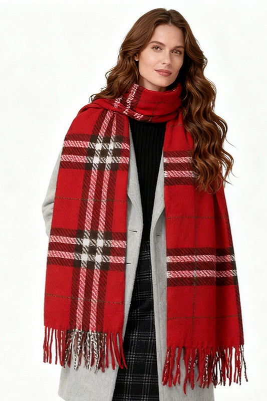 Checkered Warm Christmas Scarf
