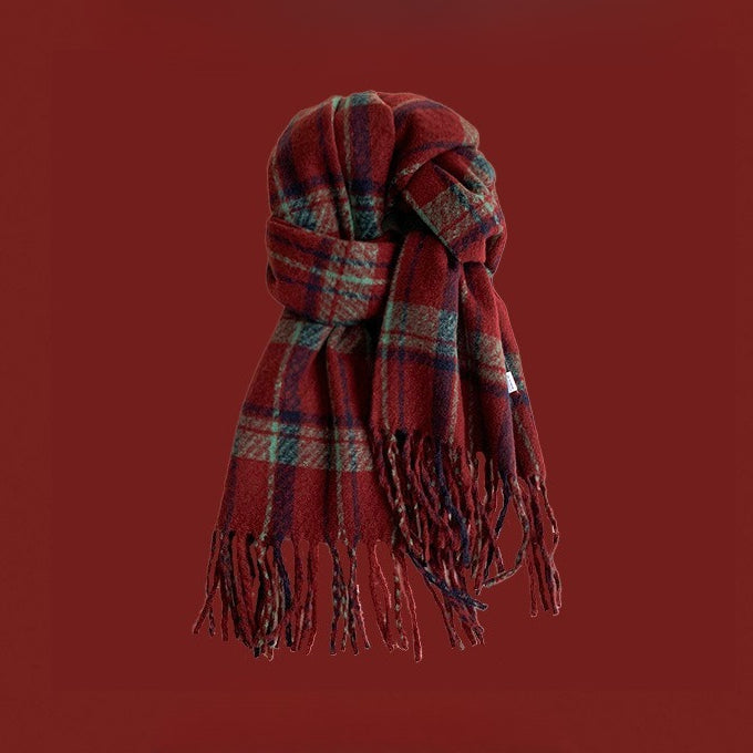 Red Chunky Knit Christmas Scarf