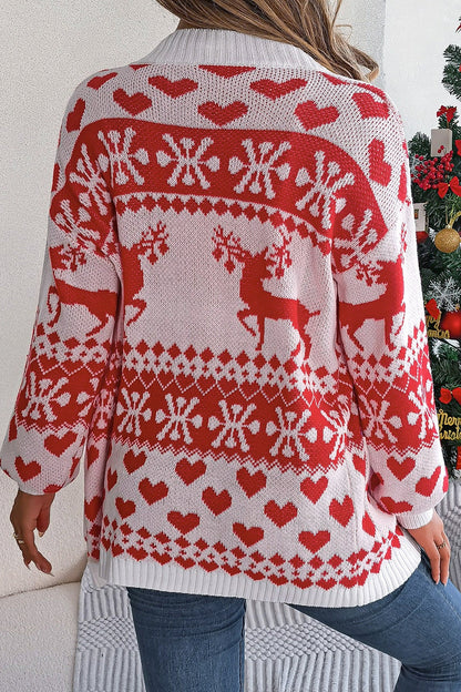 Reindeer Pocket Long Sleeve Christmas Cardigan