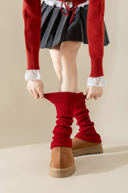Ribbed Slouchy   Christmas Leg Warmers