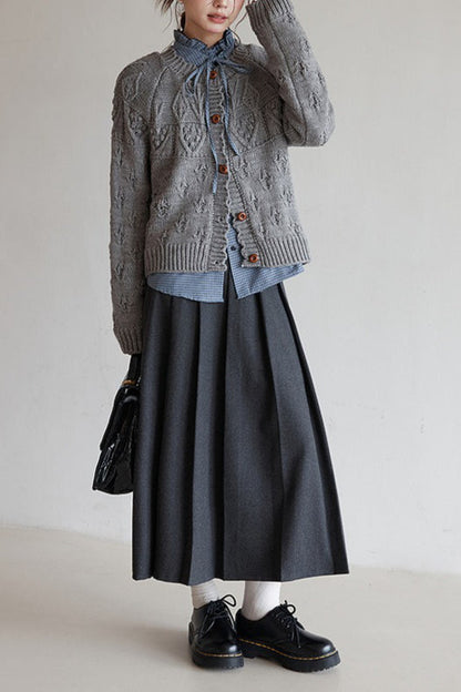 Vintage Crochet Knit Christmas Cardigan