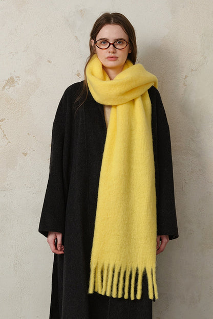 Wool Blend Fringed Christmas Scarf