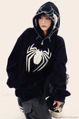 Black Spider Graphic Hoodie Black / M