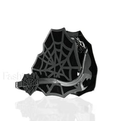 Black Women’s Halloween Punk Designer Web Creative Spider Shoulder Crossbody Bag Black / 30x30x8cm