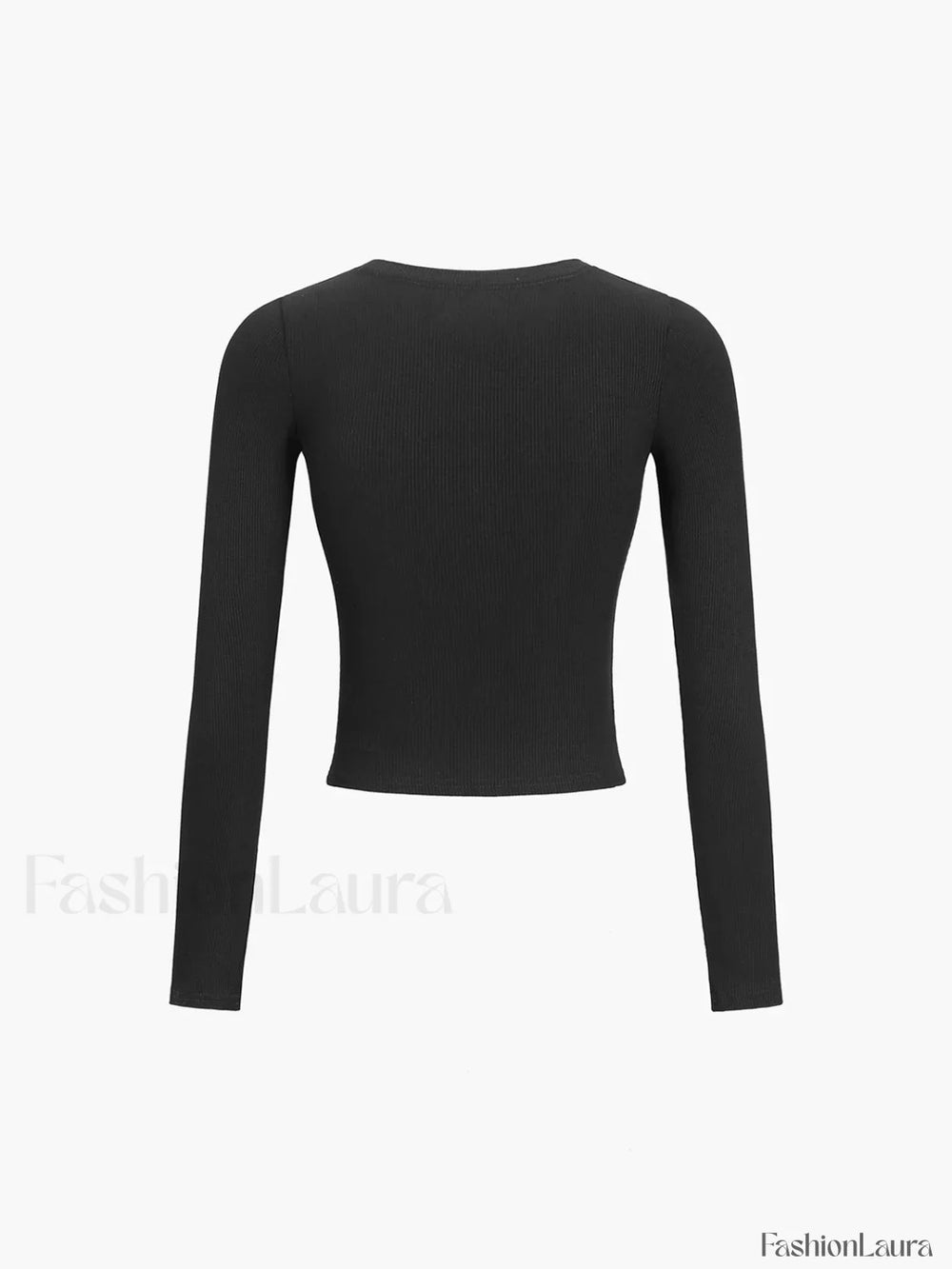 Button Down Long Sleeve Crop Shirt T Shirts