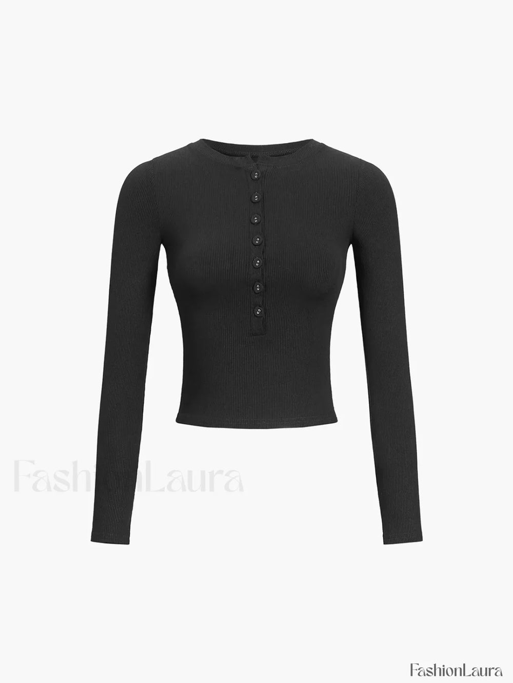 Button Down Long Sleeve Crop Shirt T Shirts