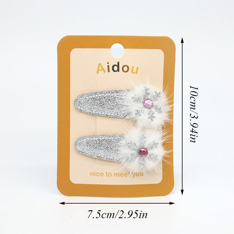 Cute Snowflake Santa Reindeer BB Clip Hair Accessory