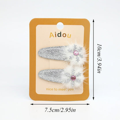 Cute Snowflake Santa Reindeer BB Clip Hair Accessory