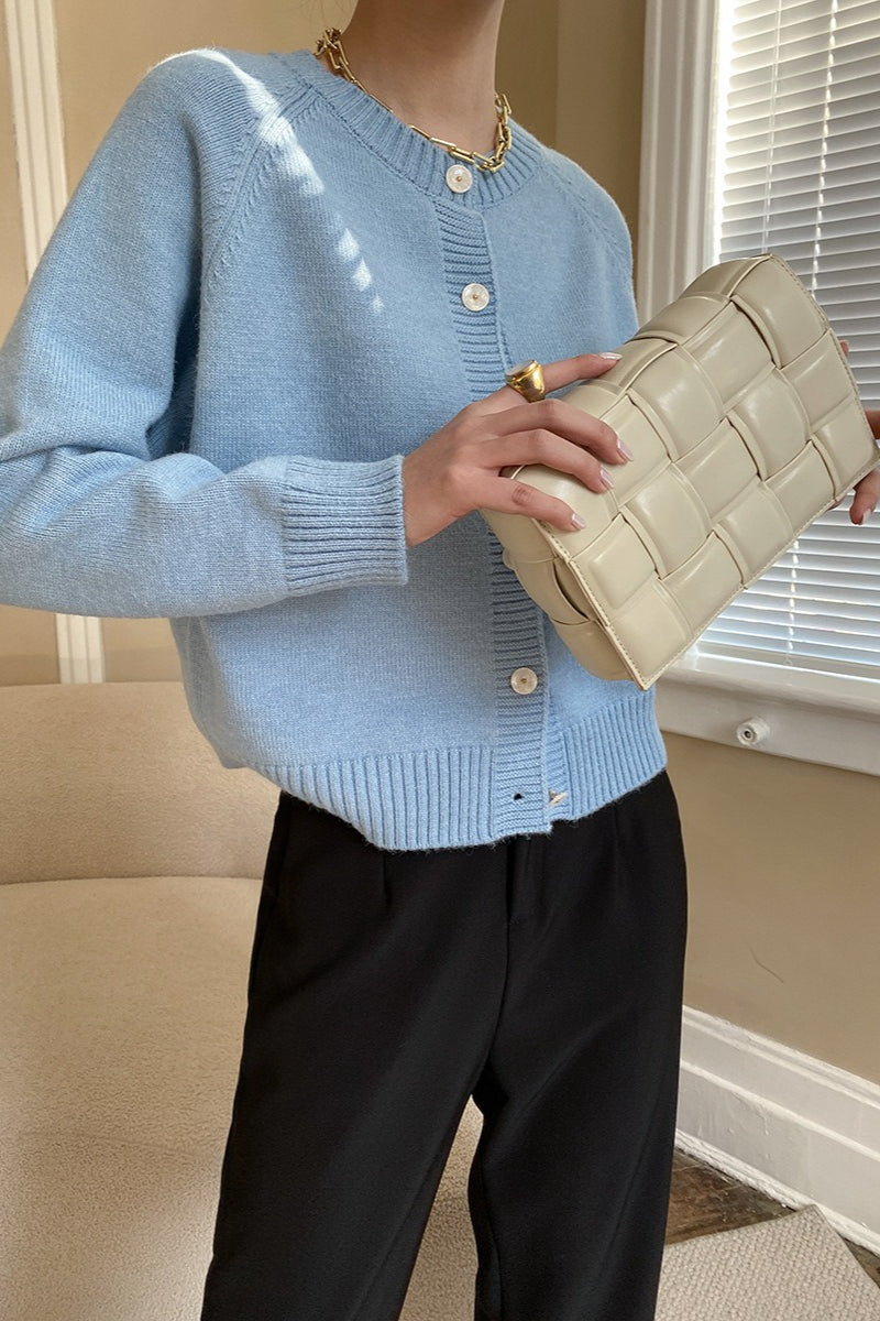 Jade Button Raglan Christmas Cardigan