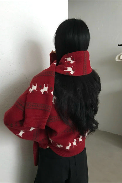 Tassel Knit Christmas Cardigan
