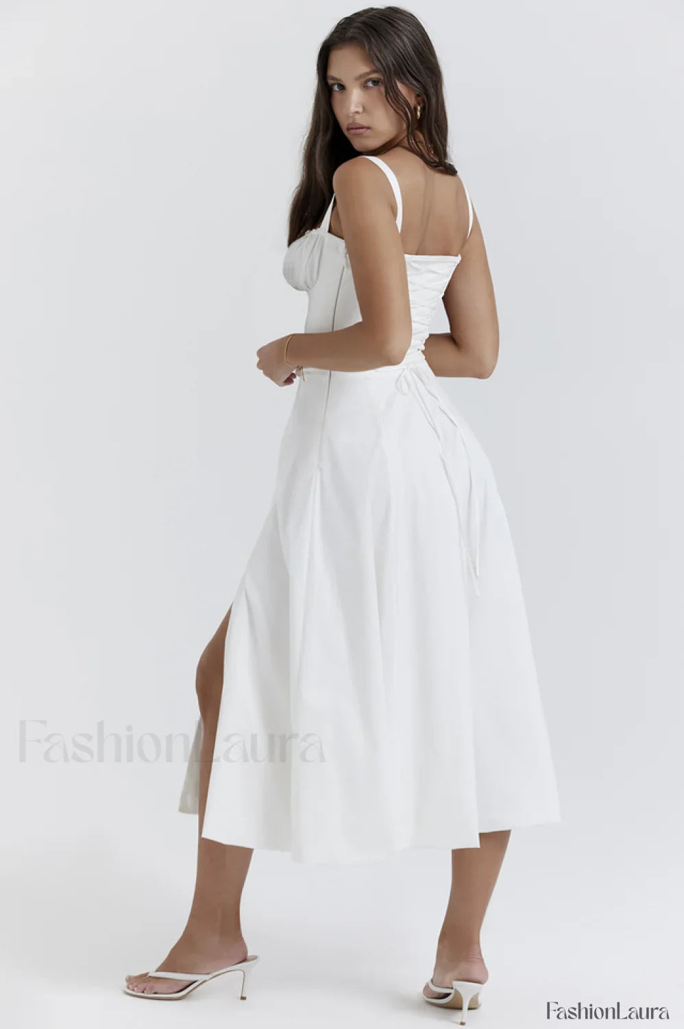 Carmen White Stylish Bustier Sundress