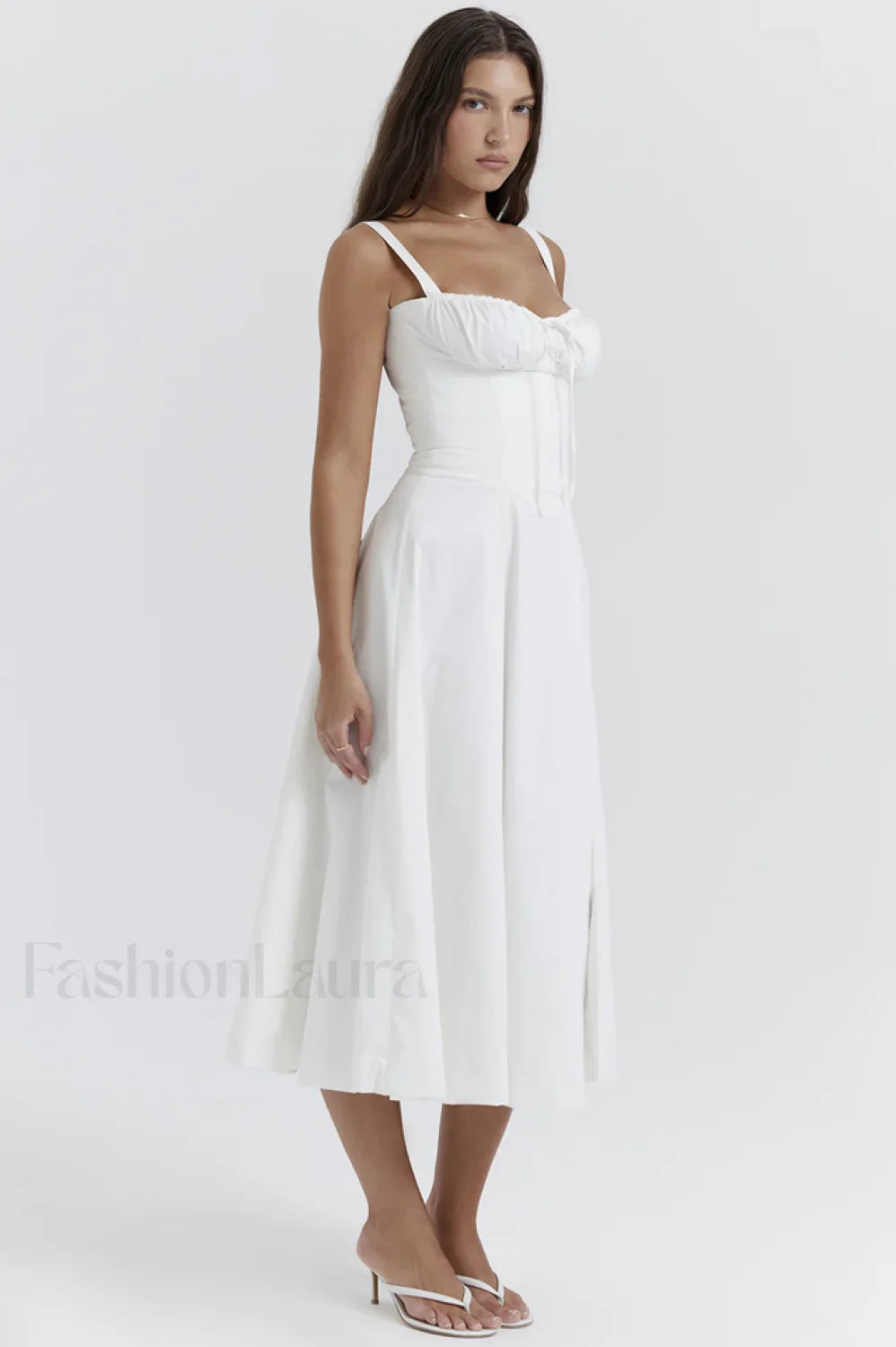 Carmen White Stylish Bustier Sundress