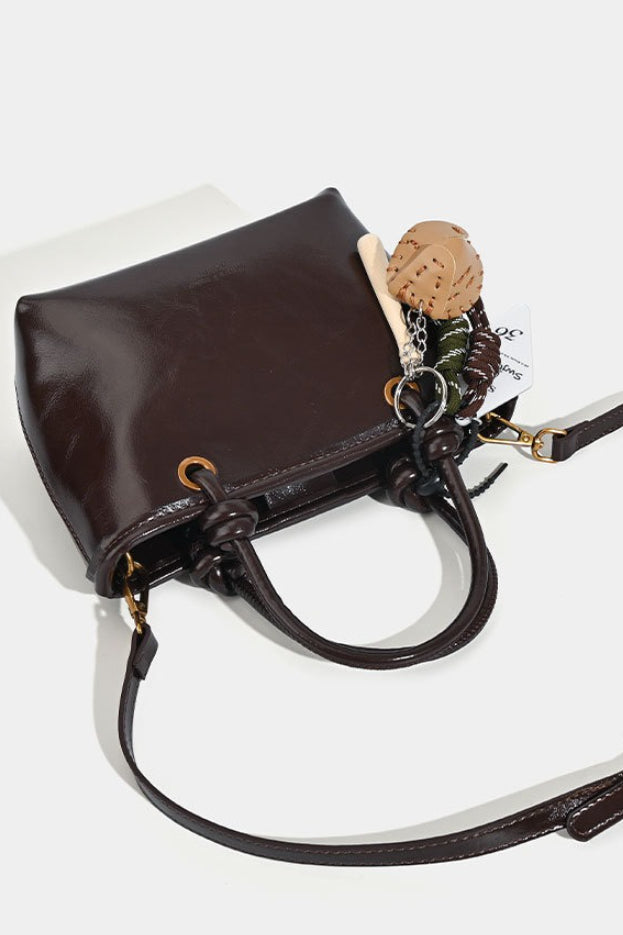 Maillard Red Fashion Bucket Shoulder Crossbody Handheld Bag