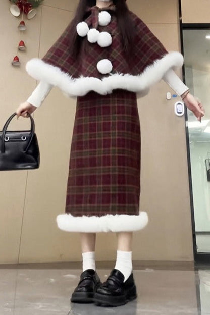 Red Plaid A-Line Christmas Skirt