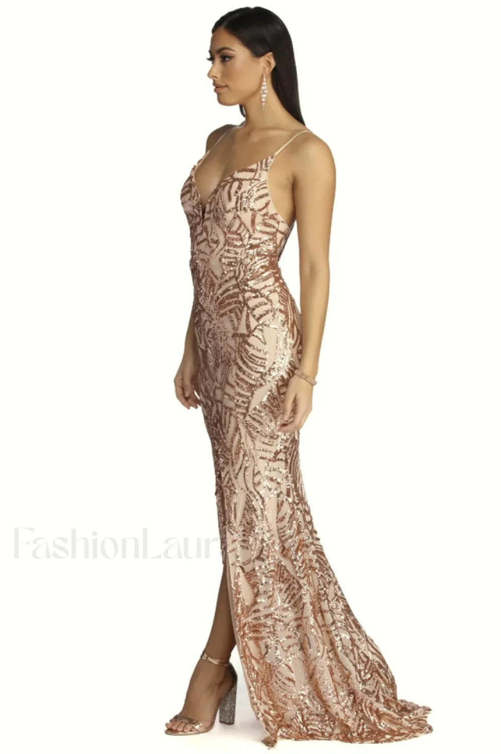 Charice Flared Stylish Geometric Sequin Dress