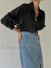 Charlotte Oversized Button Up Collared Shirt Shirts