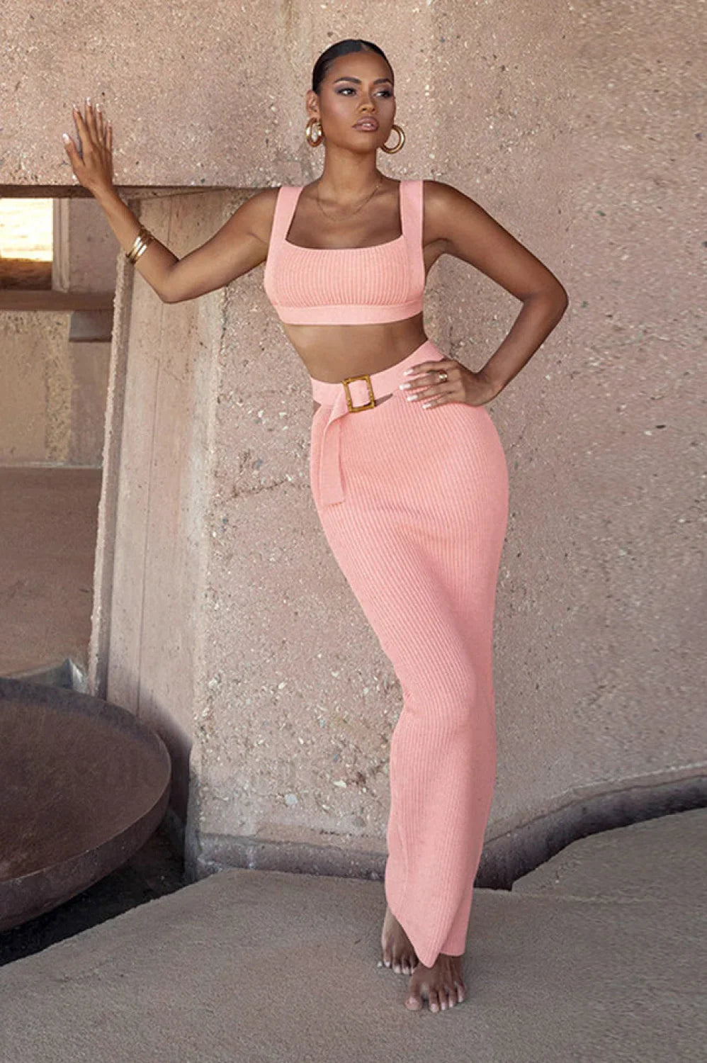 City Chic Stylish Belt Dress Set