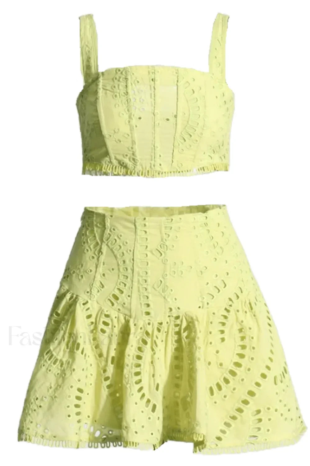 Cora Crop Top Charming + Skirt Set S / Lime
