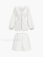 Cotton & Linen Cowgirl Melody Two Piece Shorts Set Short Sets
