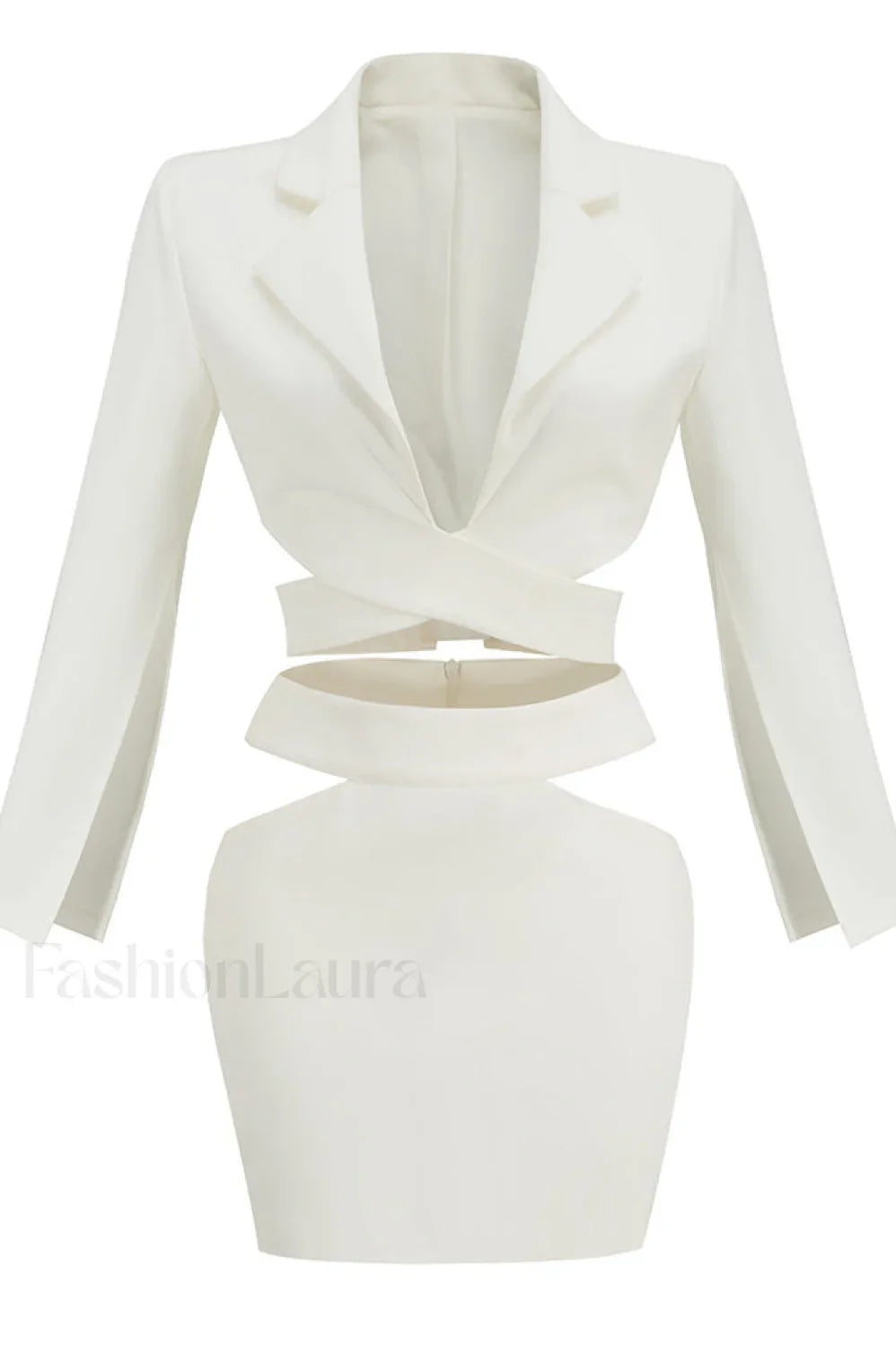 Cut Out Blazer Top Graceful + Mini Skirt Set