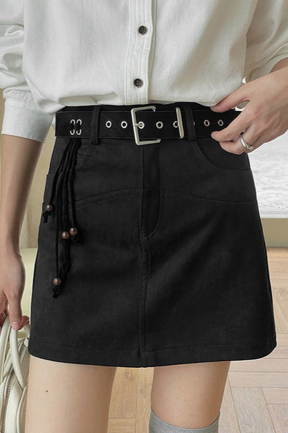 A-Line Mini Tassel Waist Christmas Skirt