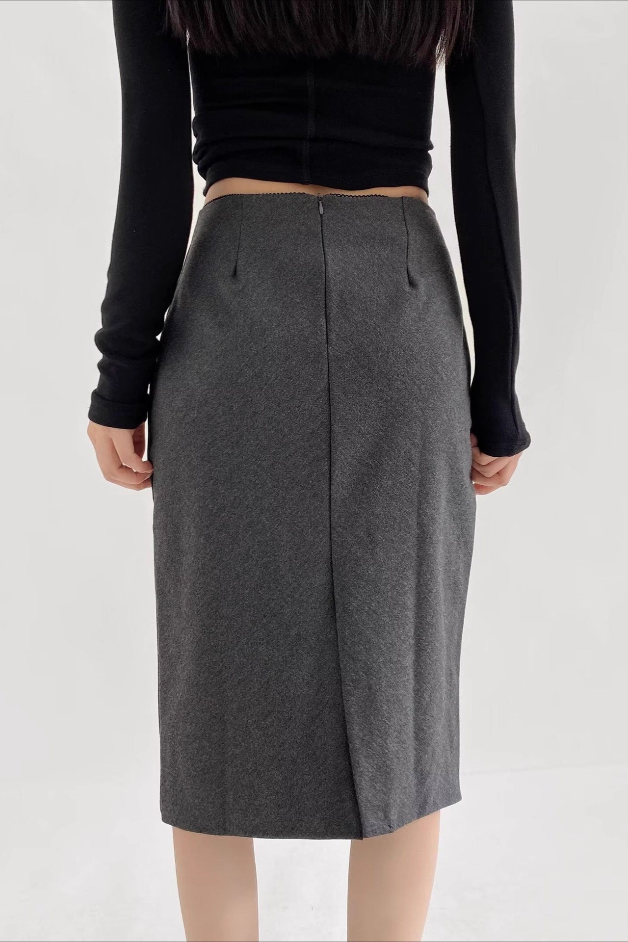 Lace Trimmed Plaid Bodycon Christmas Skirt