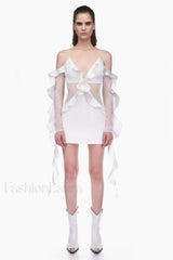 David Koma Stylish Ruffle Mini Dress