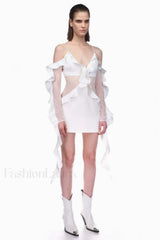 David Koma Stylish Ruffle Mini Dress