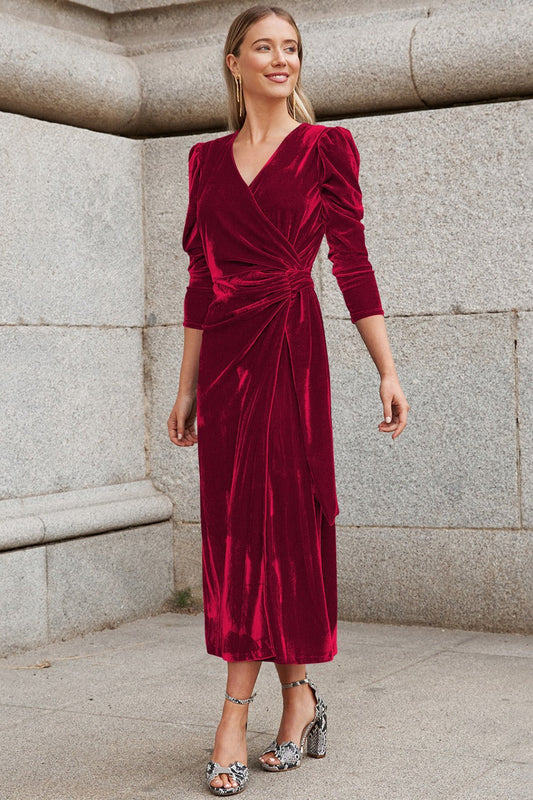 Velvet Long Sleeve Party Dress