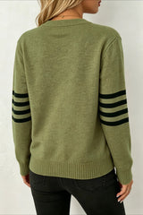 Black Stripe Sleeve Pocket Cardigans