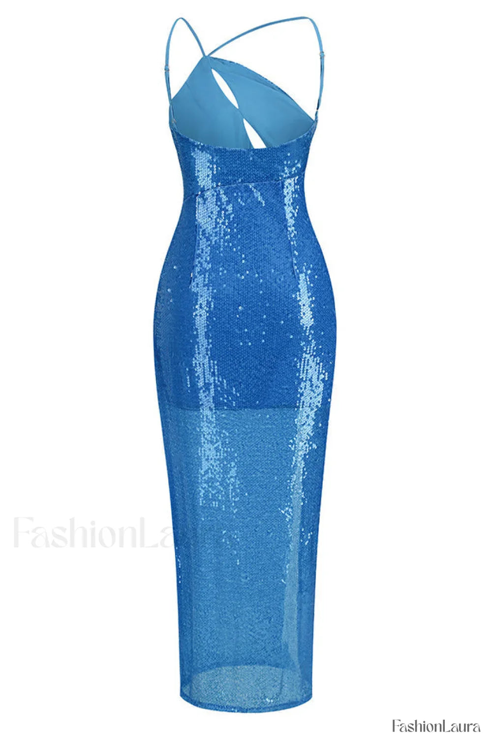 Deep Slit One Charming Shoulder Sequin Dress