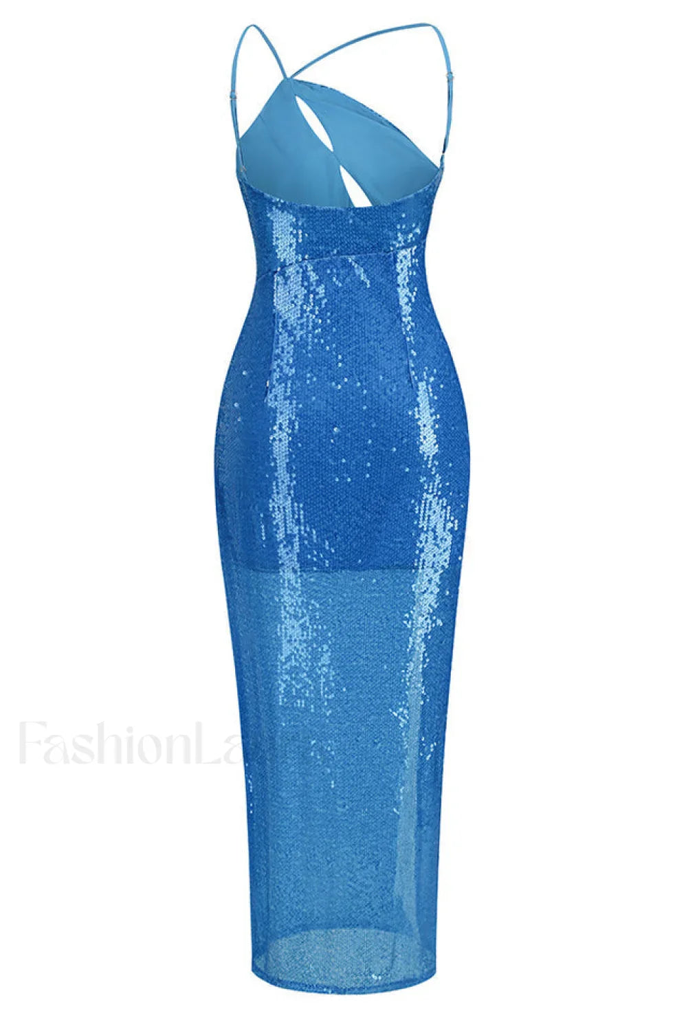 Deep Slit One Charming Shoulder Sequin Dress