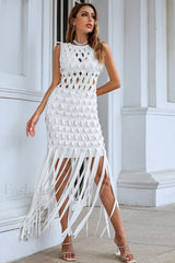 Denisa Sleeveless Stylish Tassel Dress