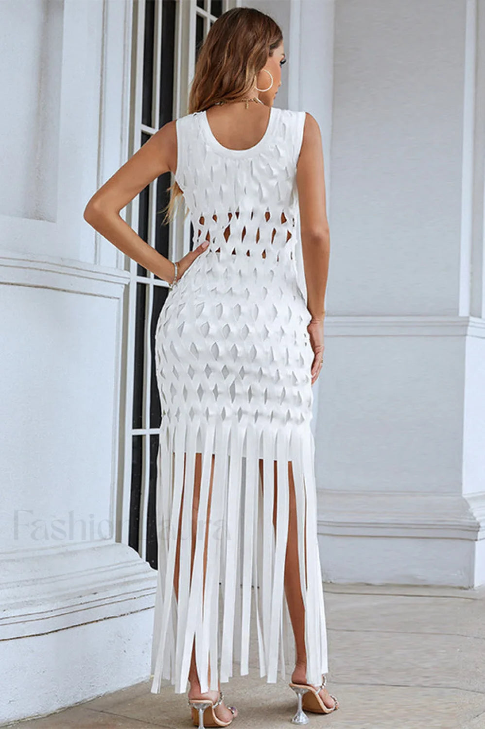 Denisa Sleeveless Stylish Tassel Dress