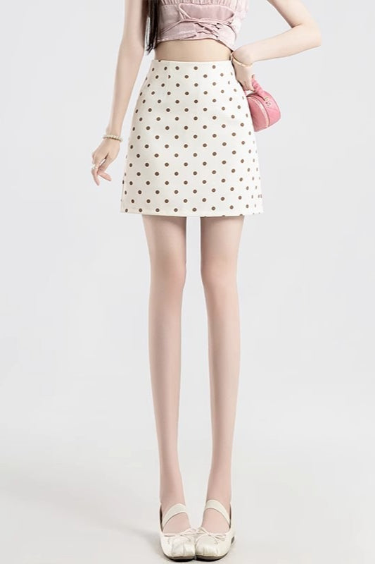 Polka Dot A-Line Christmas Skirt