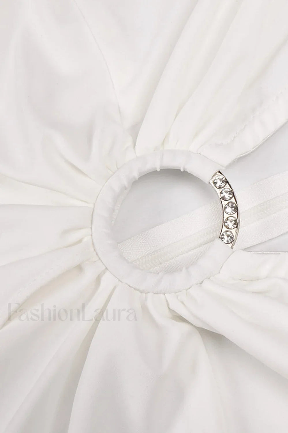 Draped Ring Detailed Charming Deep V Neck Dress