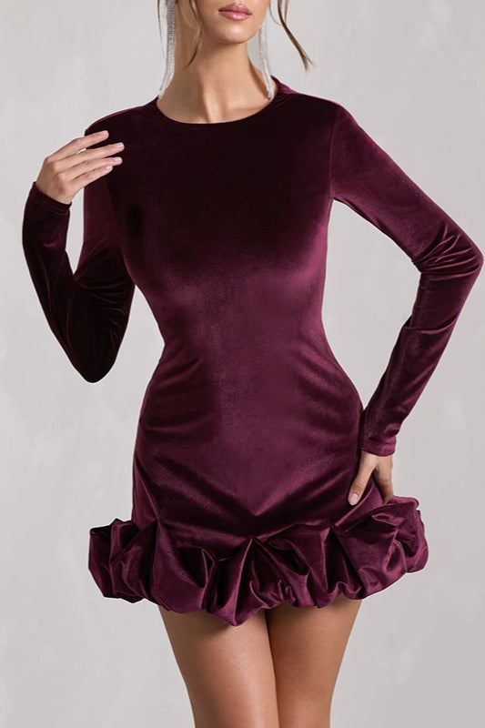 Velvet Round Neck Party Dress