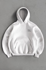 Script Back Print Oversized Pullover Hoodie