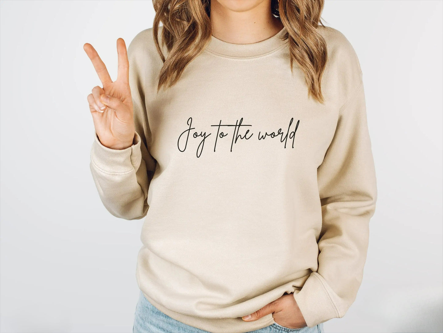 Simple Hipster Joy To World All-Match Regularfit Christmas Hoodie Creamy-White / S Hoodies-L