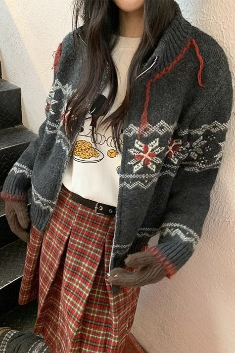 Plaid Wool Pleated Christmas Skirt