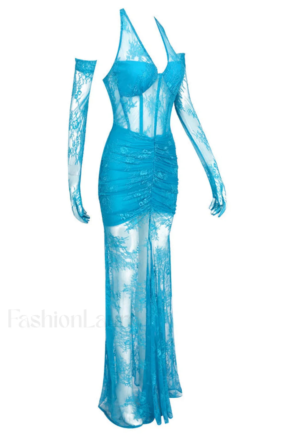 Elsa Halterneck Stylish See through Maxi Dress