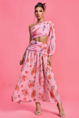 Emily Printed Stylish One Shoulder Dress