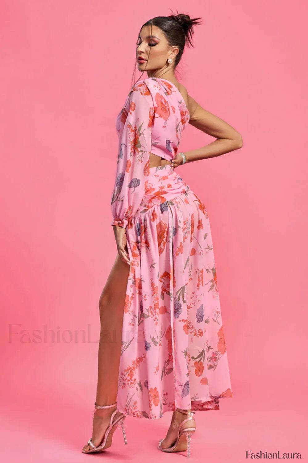 Emily Printed Stylish One Shoulder Dress