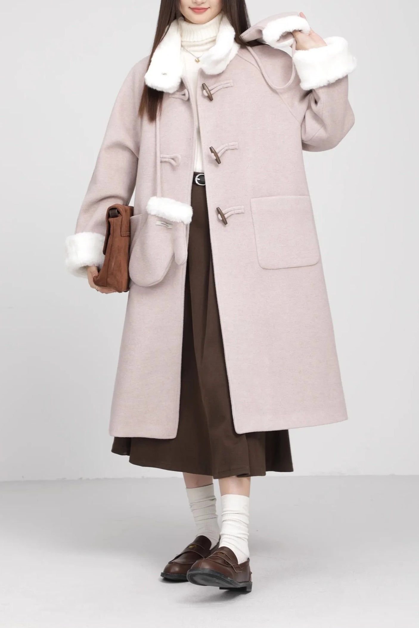 Retro Patchwork Horn Button Christmas Outerwear