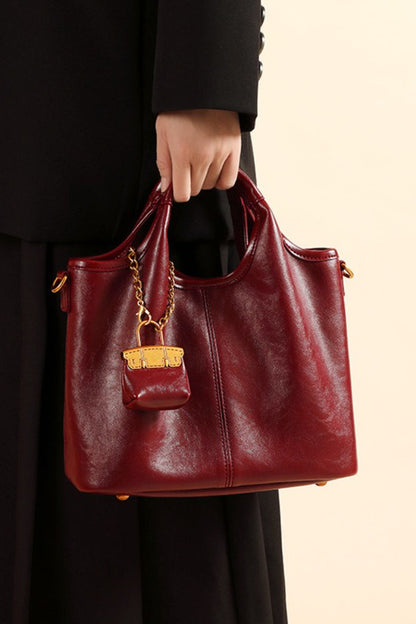 Red Chic Commuter Bag Handheld Shoulder Crossbody Bag