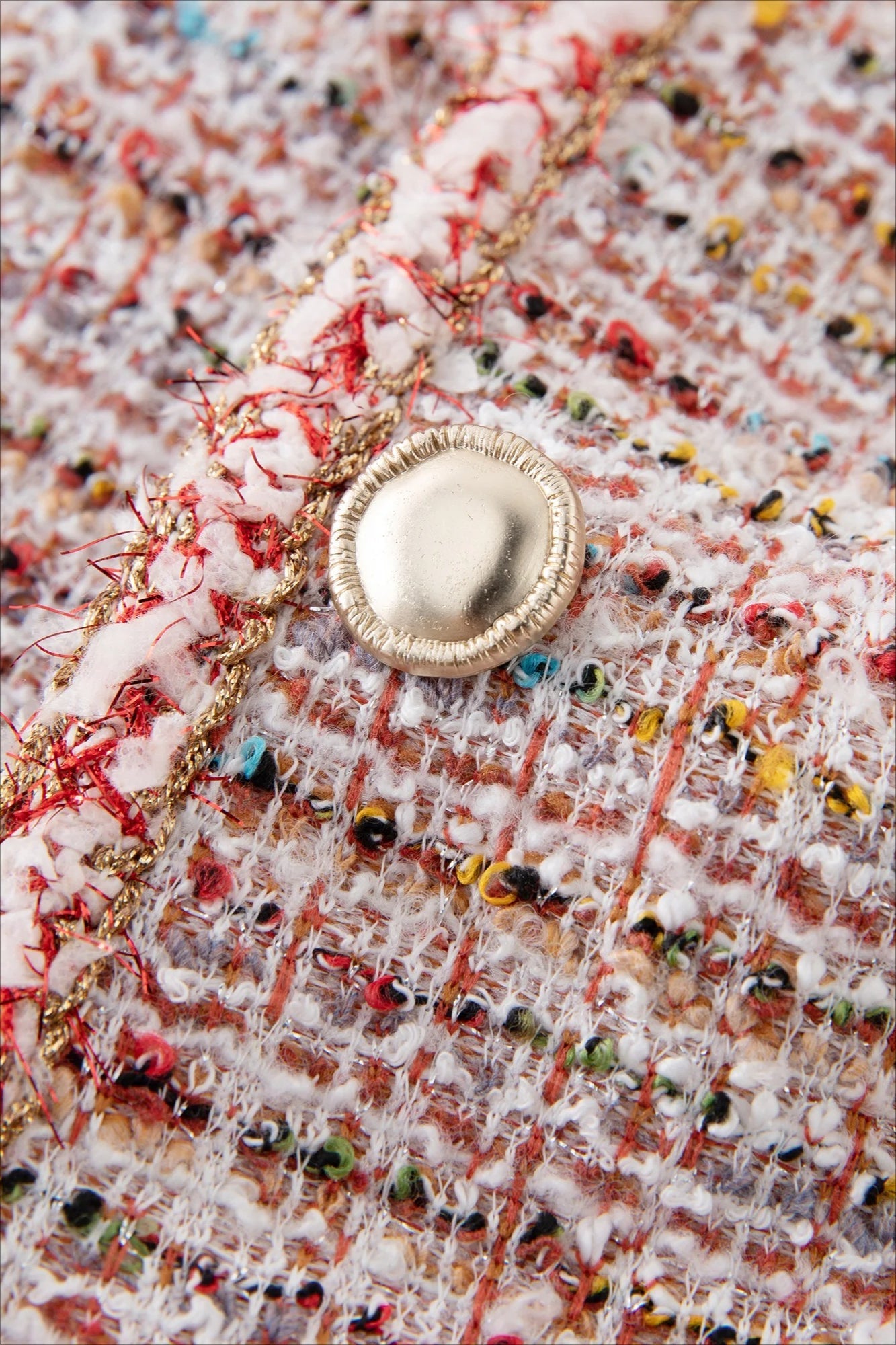 Round Neck Tweed Blend Christmas Outerwear