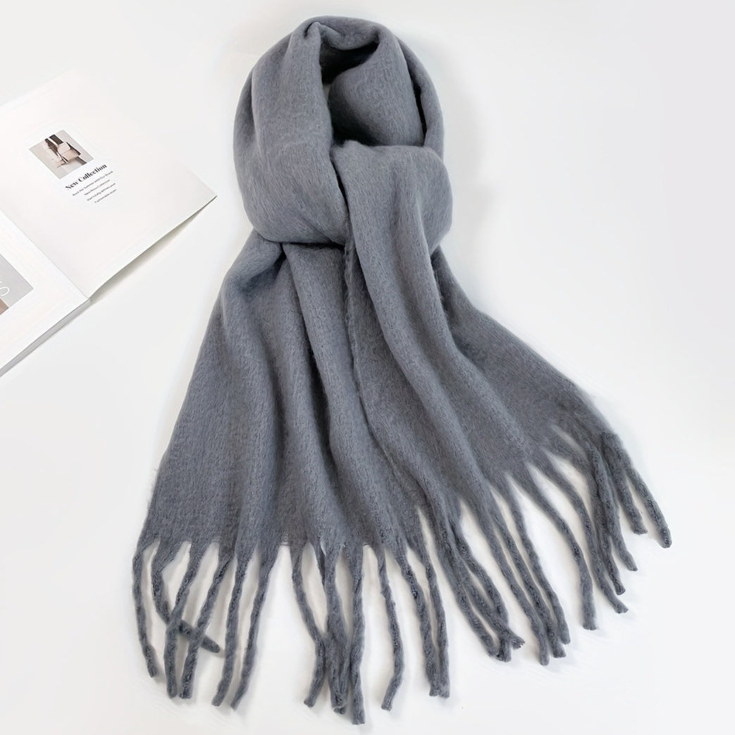 Solid Color Mohair Christmas Scarf