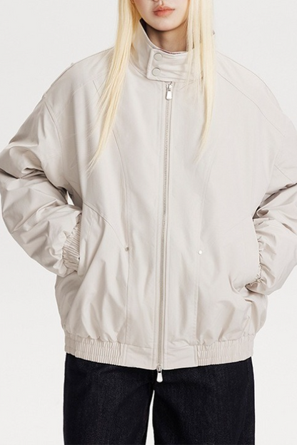 Vintage Plaid Paneled Stand Collar Loose Warm Christmas Outerwear