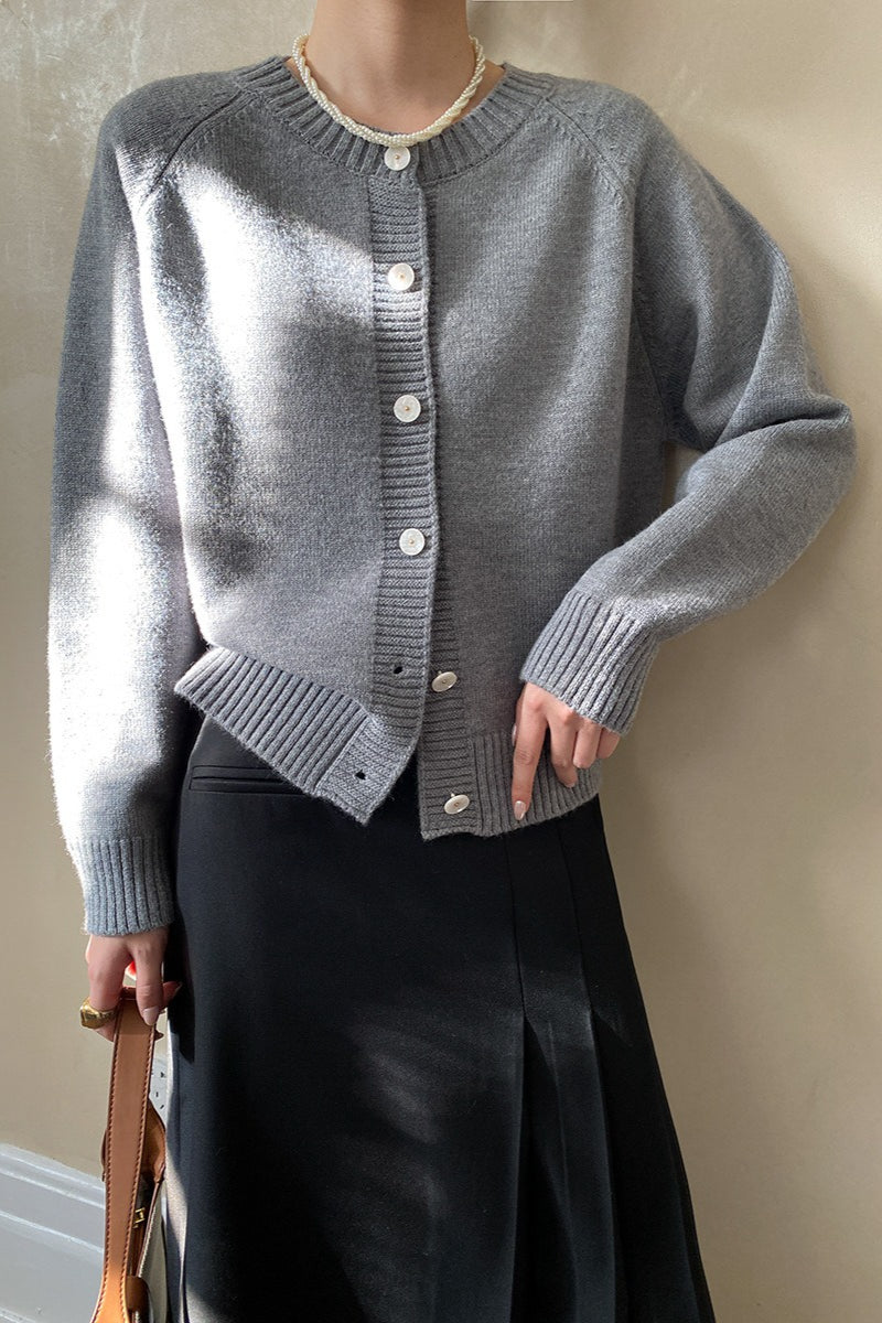 Jade Button Raglan Christmas Cardigan