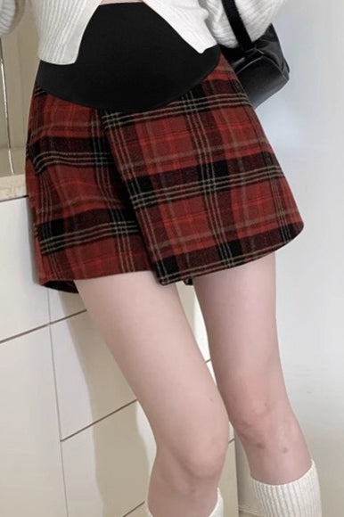 Red Plaid A-Line Christmas Skirt